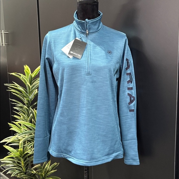 AriatTek Team Mid States SMU 1/2 zip Sweatshirt, fleece-lined,embroidered sleeve - Picture 1 of 9